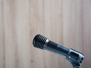 Black microphone on stand