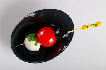 Naklejka na ściany i meble Canape with tomato and mozarella