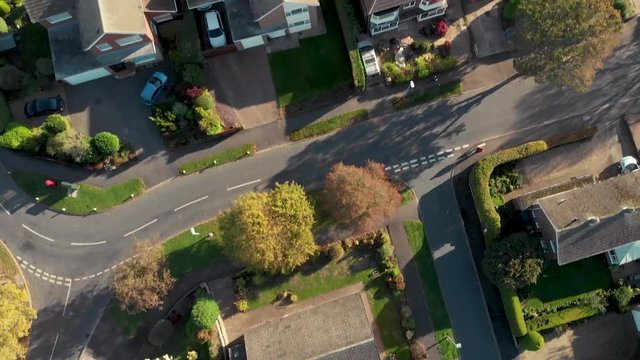Aerial drone footage over the small seaside town Hornsea, East Yorkshire, UK - Summer 2018