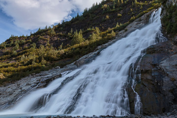 Waterfall near Mendenhall glacier,  Juneau Alaska