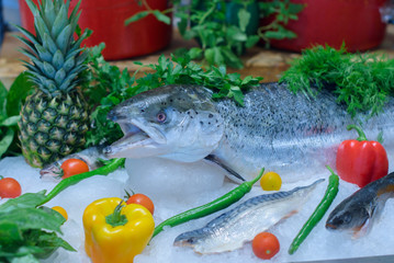 fresh fish on the buffet