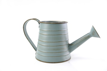 metal watering plant flower pot isolated on white background