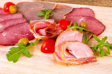 Sausages and ham assortment