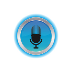 mic silhouette icon design template vector