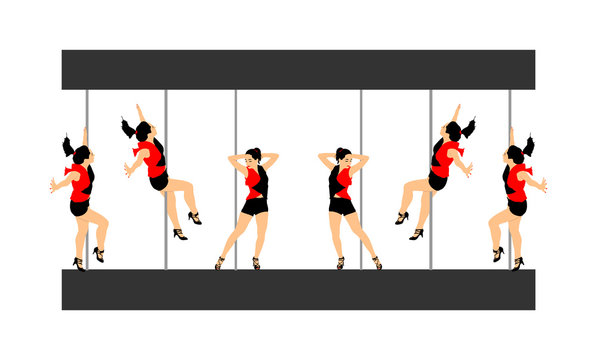 women in red and black dancing clip art preview
