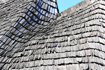 shingles on old wooden church