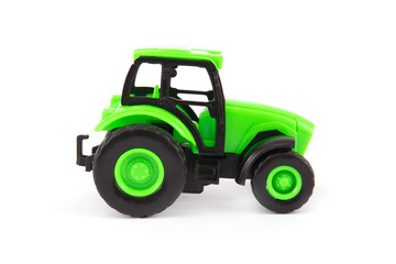 Toy tractor isolated on white