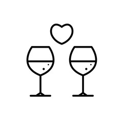 Wine valentines day vector icon