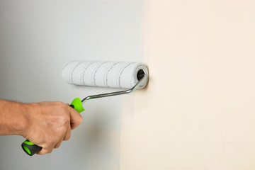 Paint wall with roller