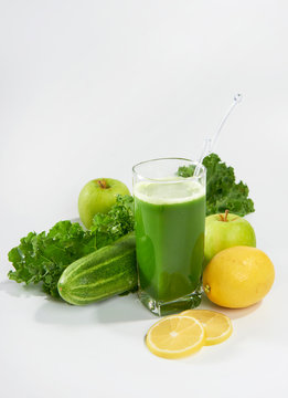 Fresh juice in green