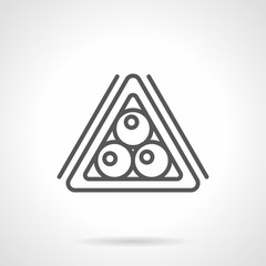 Billiard balls triangle simple line vector icon