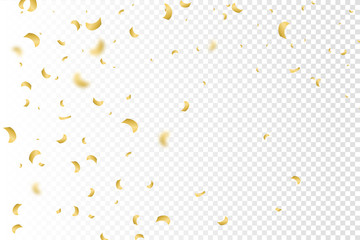 golden shiny confetti isolated background