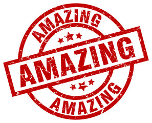 amazing round red grunge stamp