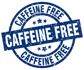 caffeine free blue round grunge stamp