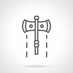 Vikings two blade ax simple line vector icon