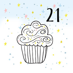 Illustration of the Advent Calendar for Christmas Waiting.