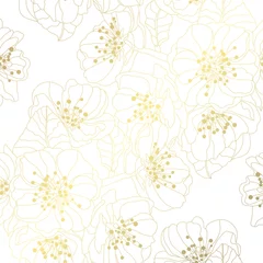 Zelfklevend Fotobehang golden floral pattern © Chantal