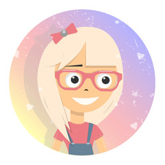 Avatar Girl social network. Cartoon characters.