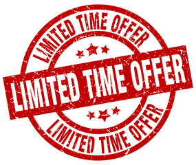 limited time offer round red grunge stamp