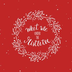 Merry Christmas and New Year words . Vector Lettering