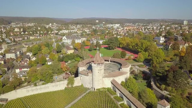 4K Aerial Drone view of Medieval Castle 16th century