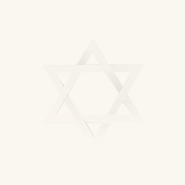 Light Star of David. Vector 3D Symbol of Israel