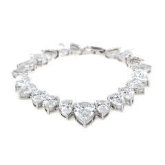 Silver diamond bracelet isolated on white