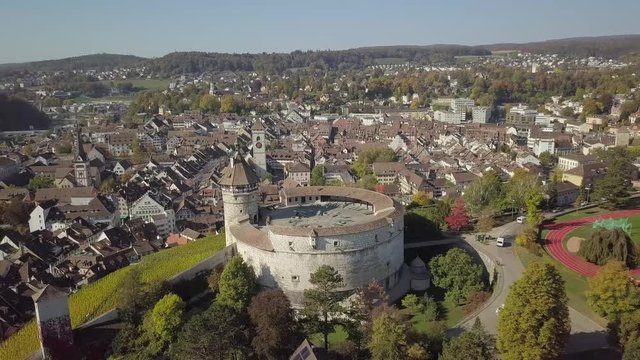 4K Aerial Drone view of Medieval Castle 16th century