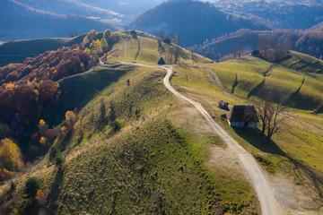 Aerial view of autumn countryside scene © salajean