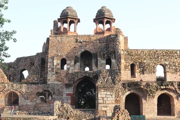 Printed kitchen splashbacks Establishment work the old fort mosque new delhi india 