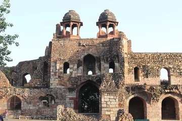 Cercles muraux Travaux détablissement the old fort mosque new delhi india 