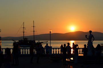Gelendzhik embankment in the evening
