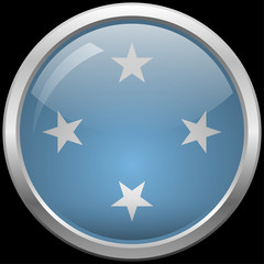 Micronesia flag glass button vector illustration