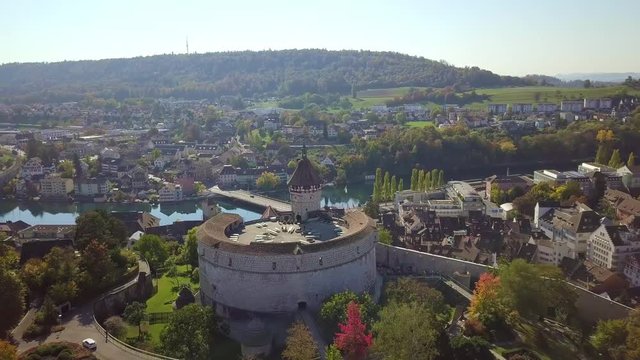 4K Aerial Drone view of Medieval Castle 16th century