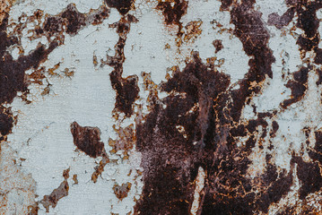 Texture of rusty old metal. Background from dirty iron grunge corrosion and scratches