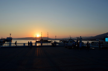 sunset at port