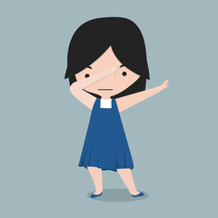 Small girl  dabbing movement