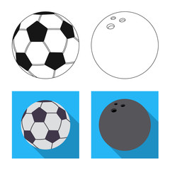 Vector illustration of sport and ball logo. Collection of sport and athletic stock symbol for web.