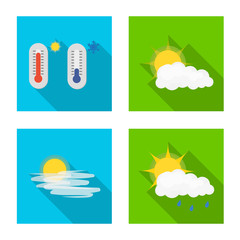 Vector illustration of weather and climate icon. Set of weather and cloud vector icon for stock.
