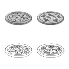 Vector design of pizza and food logo. Set of pizza and italy vector icon for stock.