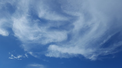 Obraz premium Blue skies with clouds in a clear day, in the morning. 