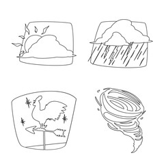 Vector illustration of weather and climate logo. Set of weather and cloud stock symbol for web.