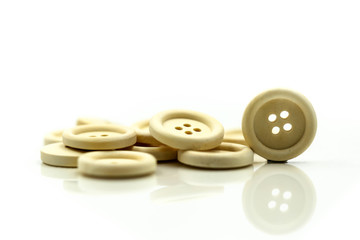 Buttons for clothes on white background using for concept of Button Day.