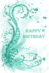 Birthday card. Greeting card in vintage style on a white background. Happy Birthday