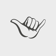 Shaka hand vector sign. Hang loose symbol