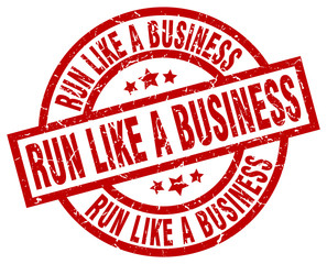 run like a business round red grunge stamp