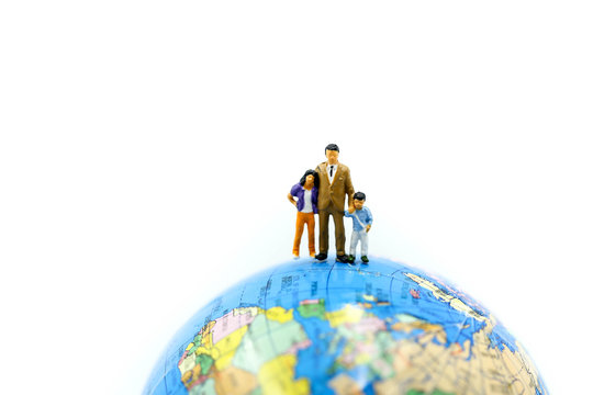 Miniature people : Student and children's standing with Mini world using for concept of Universal Children's Day.