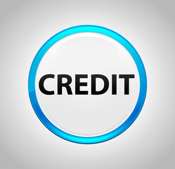 Credit Round Blue Push Button