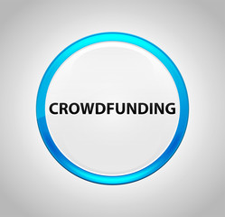 Crowdfunding Round Blue Push Button