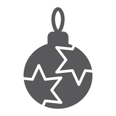 Christmas tree ball glyph icon, xmas and decoration, bauble sign, vector graphics, a solid pattern on a white background